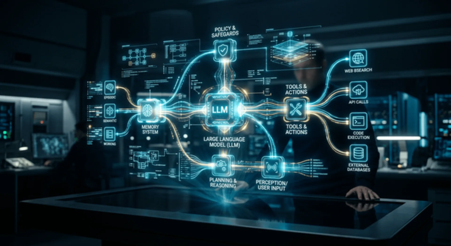 Holographic blueprint of an AI agent s architecture